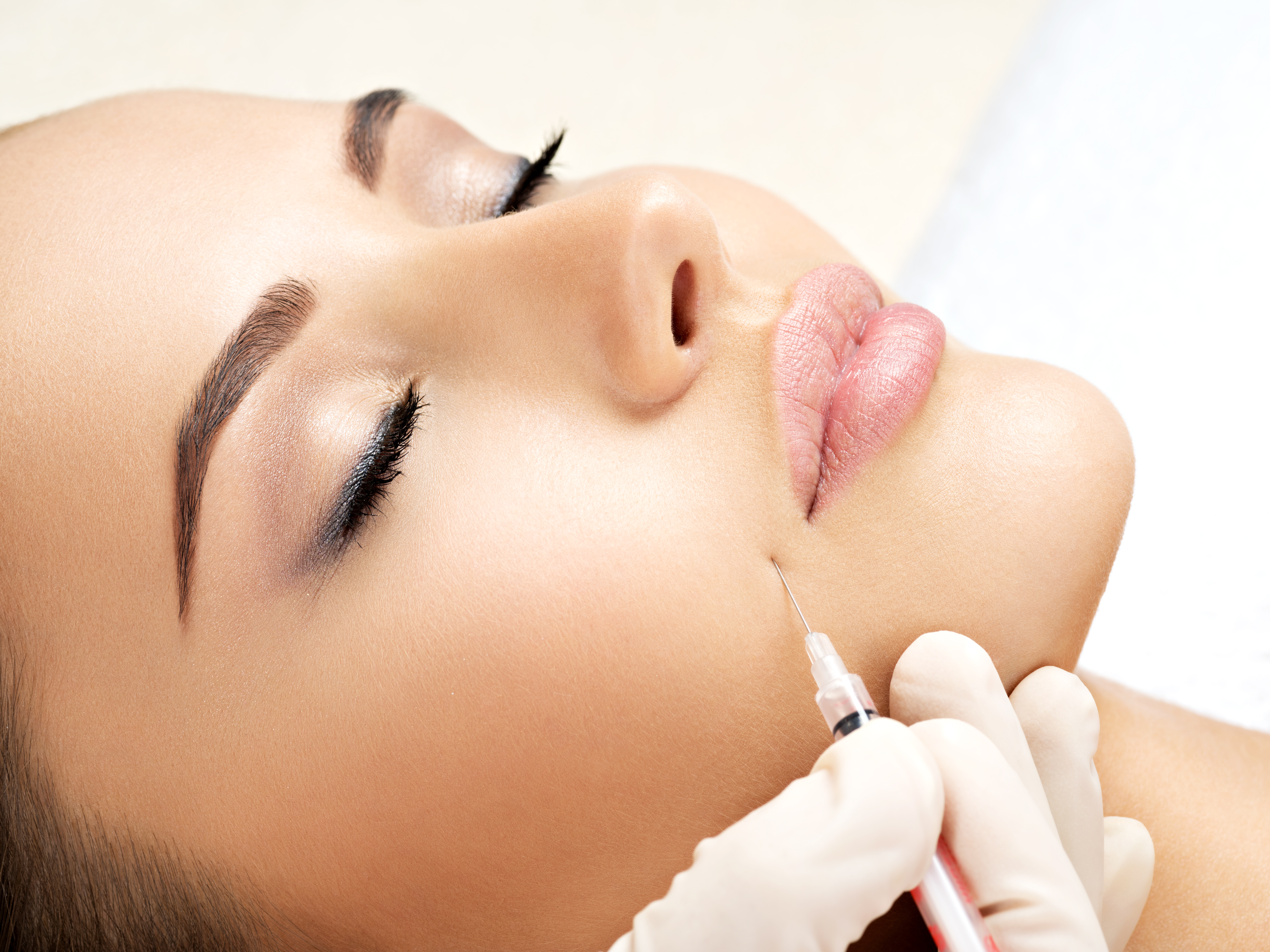 Beauty woman botox injections.